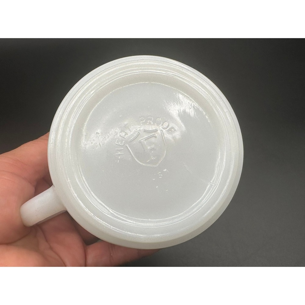 Vintage Federal Glass Mickey Mouse Milk Glass Coffee Mug Disney USA White - Picture 9 of 9